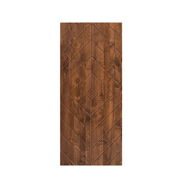 CALHOME 24 in. x 80 in. Hollow Core Walnut-Stained Pine Wood Interior Door Slab