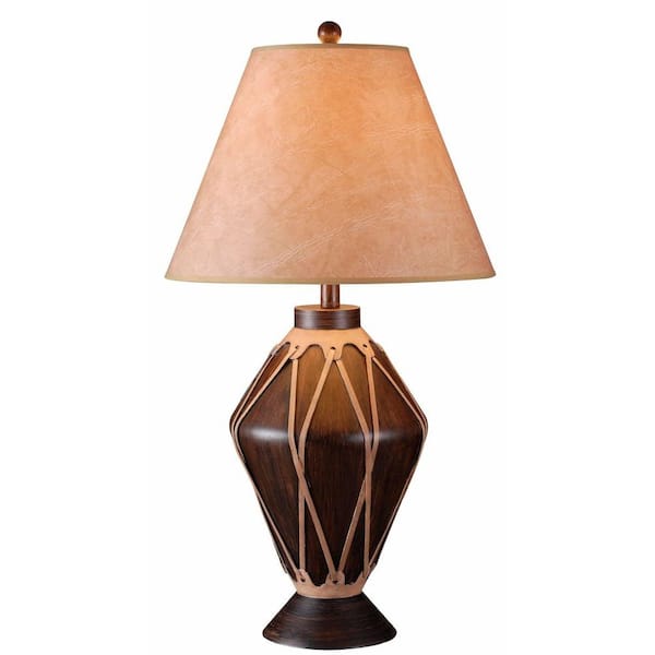 Kenroy Home Native 32 in. Antique Bronzed Drum Table Lamp