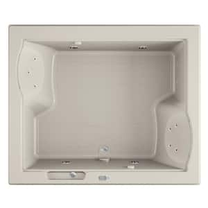 FUZION SALON SPA 71.75 in. x 59.75 in. Rectangular Combination Bathtub with Center Drain in Oyster