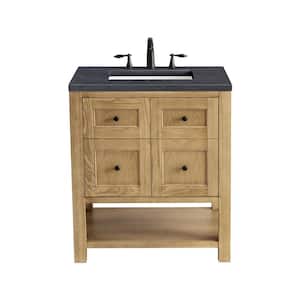 Breckenridge 30.0 in. W x 23.5 in. D x 34.2 in. H Bathroom Vanity in Light Natural Oak with Charcoal Soapstone Top