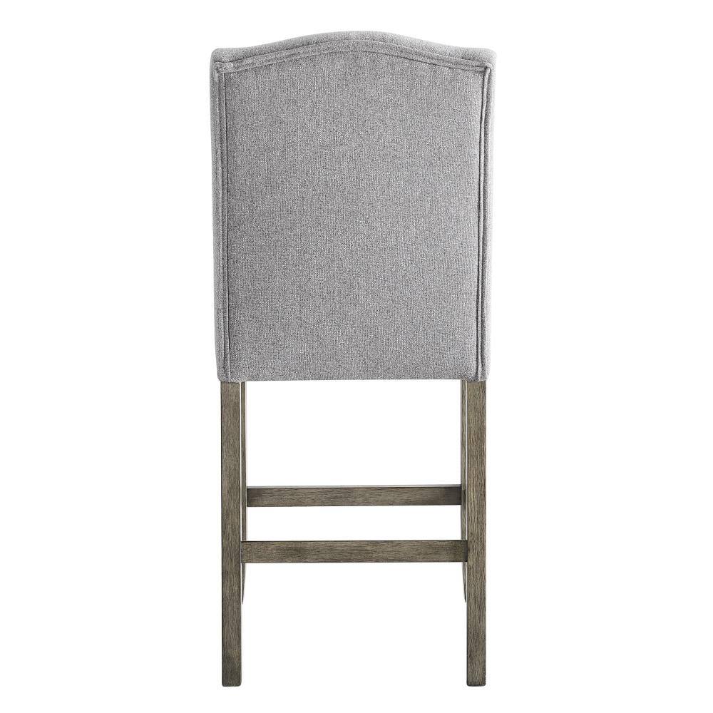 Gray Driftwood Wood and Fabric Counter Stools Set of 2