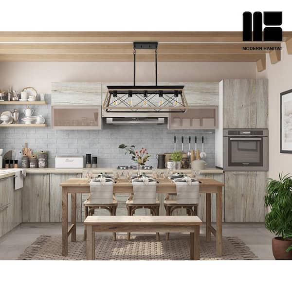 MODERN HABITAT Gelsenkirchen 5-Light Walnut Finish MODERN HABITAT Gelsenkirchen 5-Light Walnut Finish