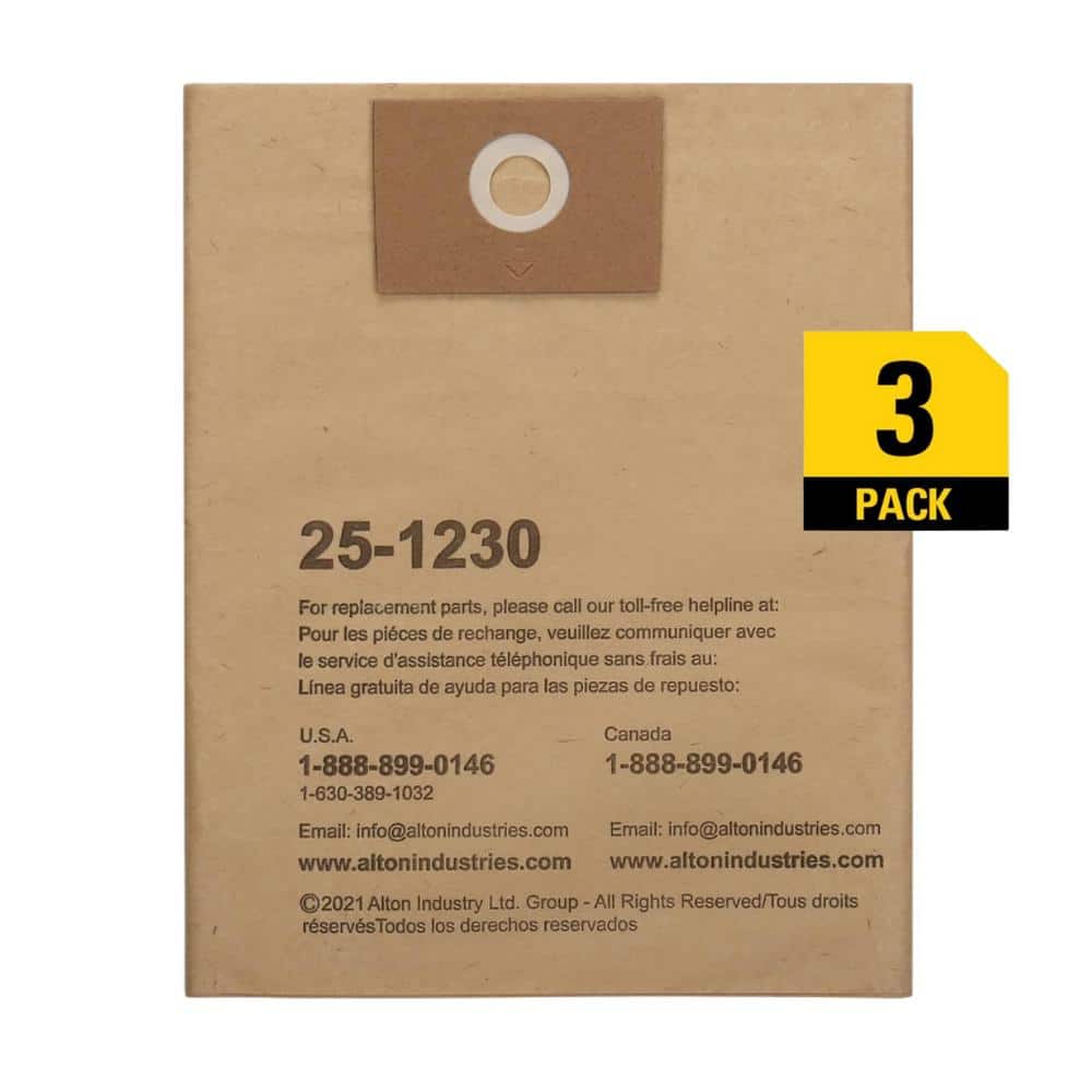Stanley 5 Gal. Disposable Filter Bag for Wet/Dry Vacuum (3-Pack) 25-1230 - The Home Depot