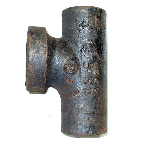 AB&I Foundry 2 in. Cast-Iron No-Hub x No-Hub Tapped Sanitary Tee