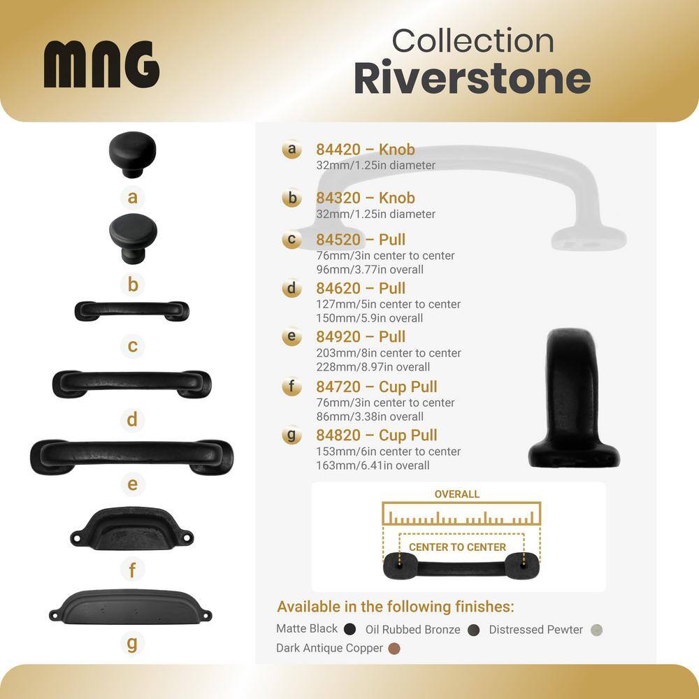 Riverstone Oil Rubbed Bronze Bar Pull with Mounting Hardware