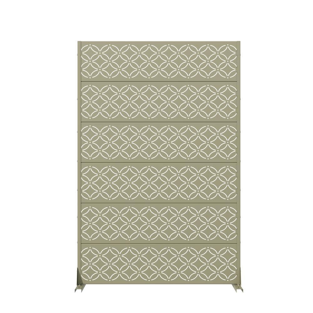 72 in. H x 47 in. W Outdoor Olive Galvanized Steel Decorative Garden Fence Privacy Screen price history on PriceWatchPro