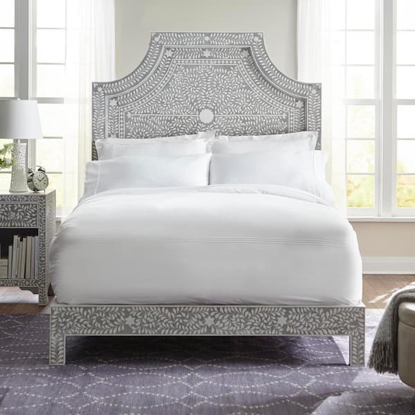 Home Decorators Collection Dhara Bone Pantone Grey Queen Bed