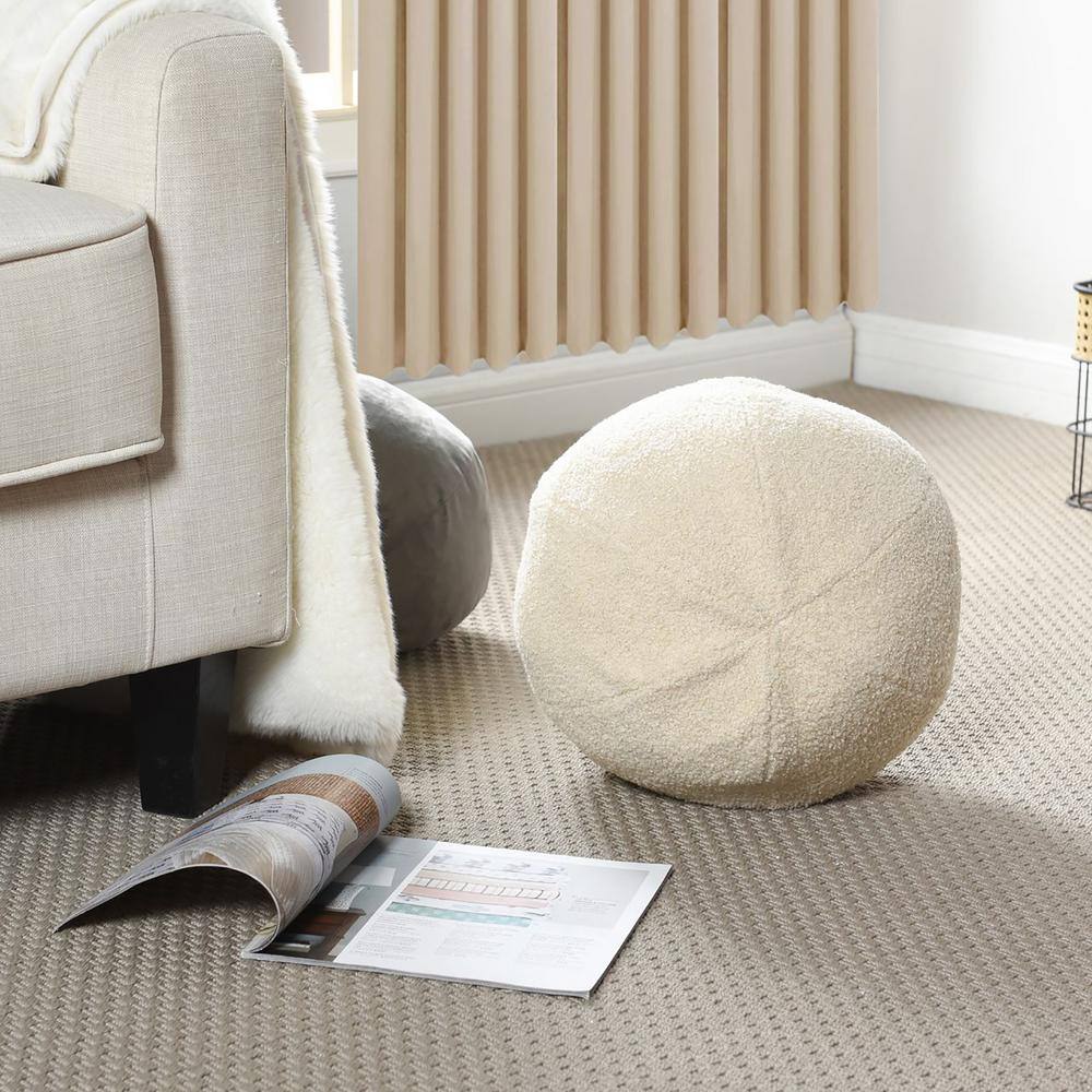Cream 12" Square Plush Throw Pillow with Duck Feather Fill