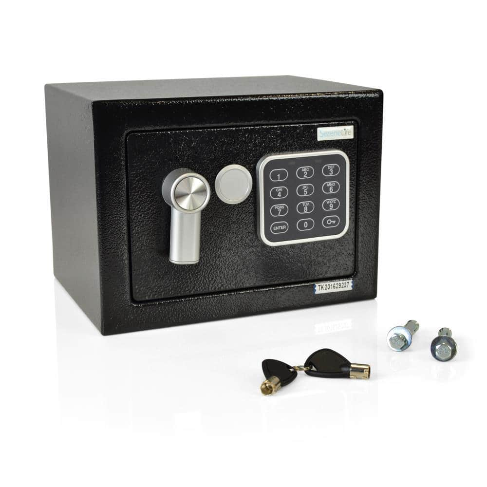 SereneLife Compact Electronic Safe Box with Digital Touch Pad SLSFE12 ...