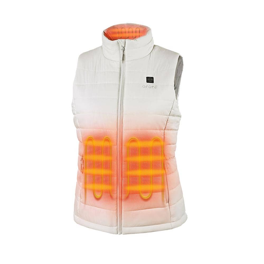 Women's Large White 7.2-Volt Lithium-Ion Lightweight Heated Vest with (1)  5.2 Ah Battery and Charger 2204-02A-0205