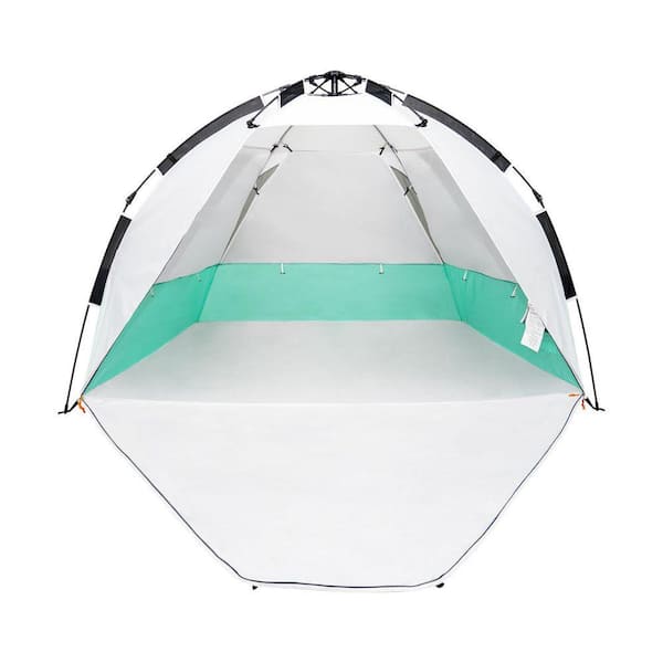 5/6-Person Polyester Portable Beach Tent in Green with UPF 50+