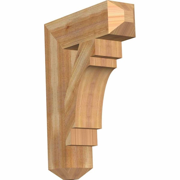 Ekena Millwork 6 in. x 30 in. x 22 in. Western Red Cedar Merced Craftsman Rough Sawn Bracket
