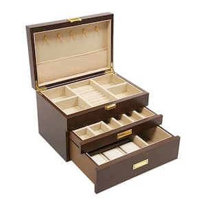 11 in. x 7.1 in. 3 Layer Jewelry Organizer Box for Storage Earrings Rings Necklace Bracelet