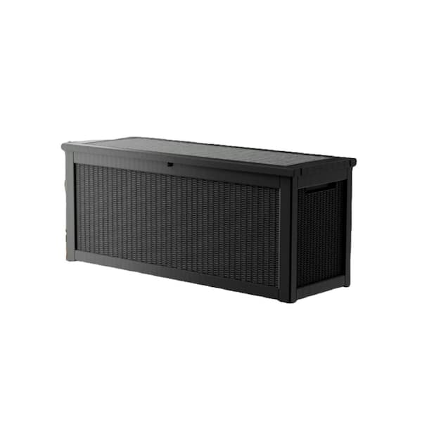 260 Gal. Black Outdoor Durable Storage Deck Box