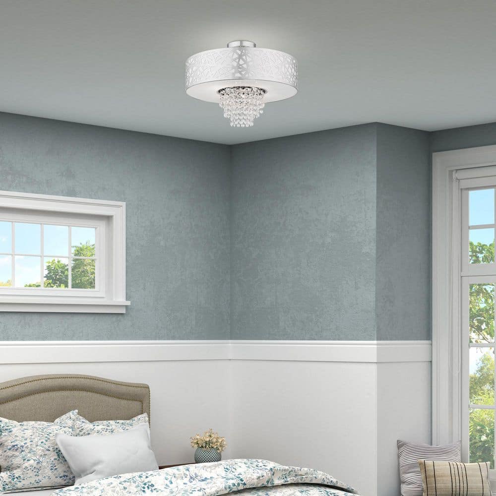Allendale 4-Light Polished Chrome Crystal Semi-Flush Mount