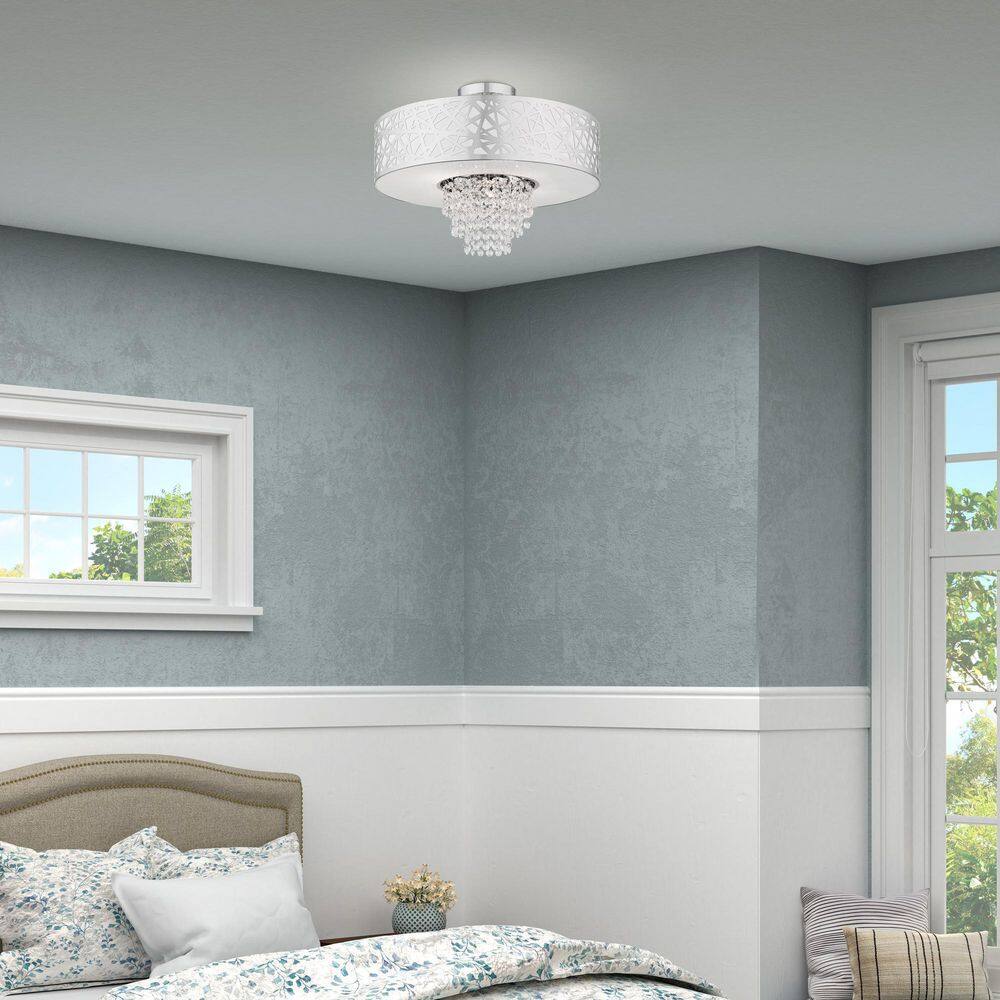 Allendale 4-Light Polished Chrome Crystal Semi-Flush Mount