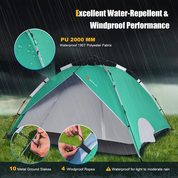 4 Person camping tent instant set up automatic dome tent waterproof  windproof outdoor camping sun protection shelters