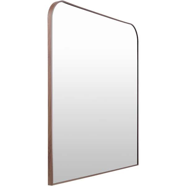 Livabliss Aranya Modern Mantel Mirror, Dark Brown, 35 in. H x 36 in. W x 1 in. D