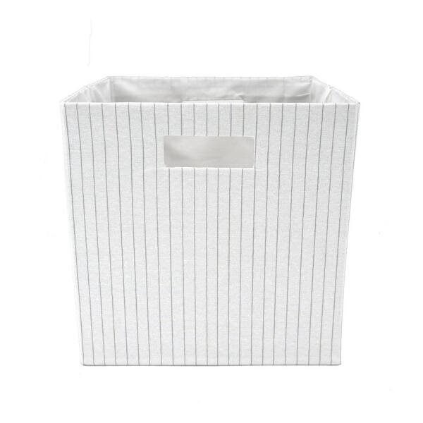 12 in. H x 12 in. W x 12 in. D White Fabric Cube Storage Bin 2-Pack