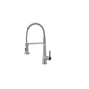 Single Handle No Sensor Pull Down Sprayer Kitchen Faucet in Brushed Nickel and Matte Black