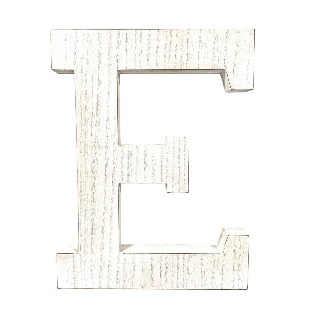 4 inch Wooden Letter E Ready for Painting or Decorating, Size: 4 Tall x 2-15/16 Wide x 1/4 Thick, Beige