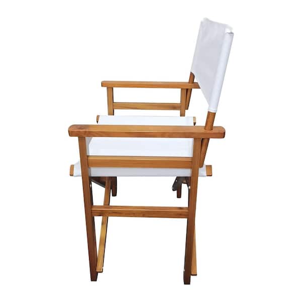 Wooden Foldable Directors Chair Canvas Seat And Back Outdoor Furniture