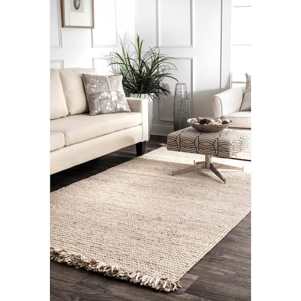 nuLOOM Eileen Hand Woven Wool Area Rug, 8' 6 x 11' 6, Beige : :  Home