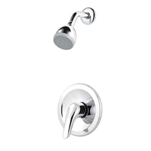 Pfirst 1-Handle Wall Mount Shower Faucet Trim Kit in Polished Chrome (Valve Not Included)