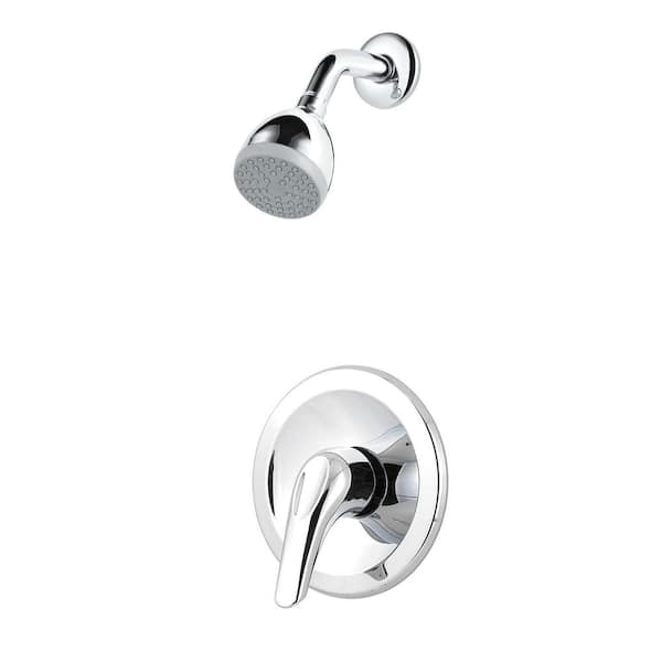 1-Handle Wall Mount Shower Faucet Trim Kit Polished Chrome (Valve Not Included)