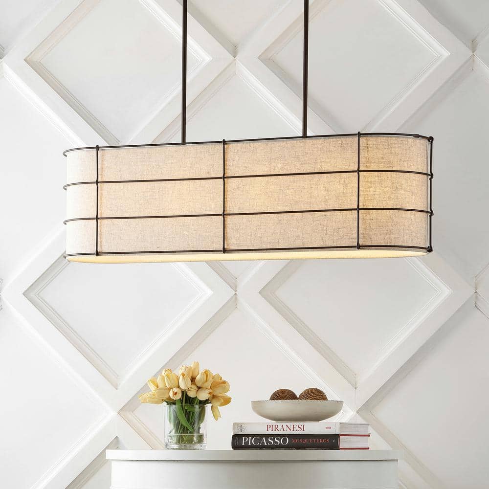 Chadwick 42" Rustic Farmhouse LED Linear Pendant in Oil-Rubbed Bronze