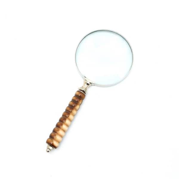 Unbranded Elegant Silver Magnifying Glass with Wooden Handle (Set-1)
