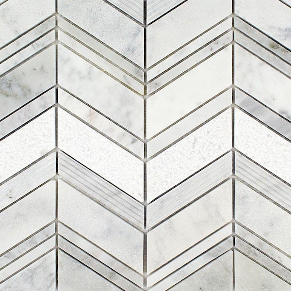 Ivy Hill Tile Dart Winged Carrera 11-3/4 in. x 11-3/4 in. x 10 mm Polished Marble Mosaic Tile