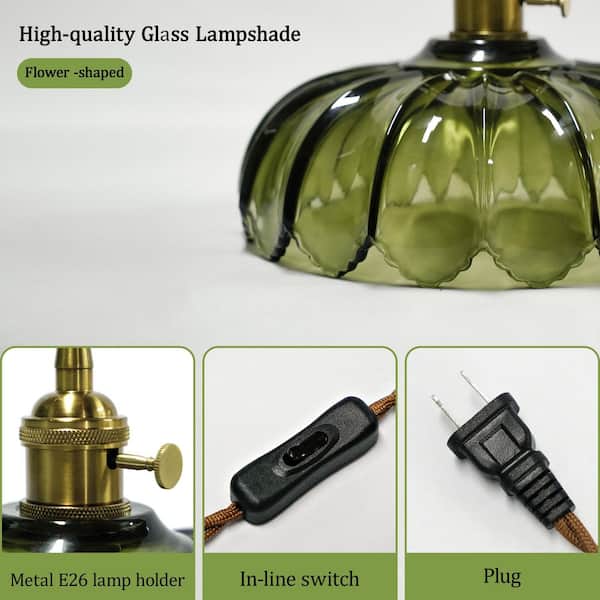 Morauroral Modern 1-Light Green Plug-In Mid-Century Hanging