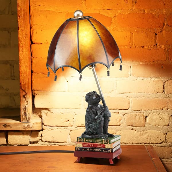 21.75 in. Monkey Base Amber Lamp