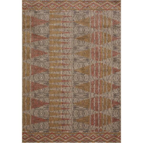 Loloi Chalos Natural/Sunset 9 ft. 6 in. x 12 ft. 6 in. Geometric 100% Polypropylene Pile Area Rug