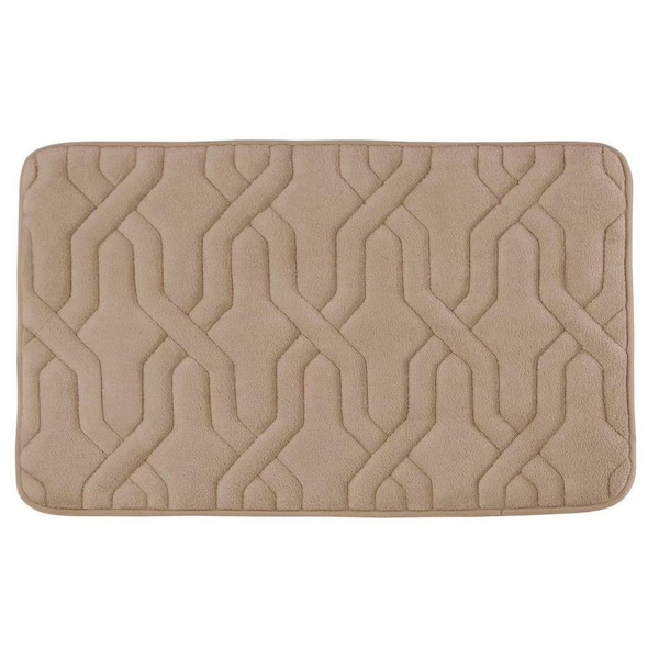 BounceComfort Drona Linen 17 in. x 24 in. Memory Foam Bath Mat
