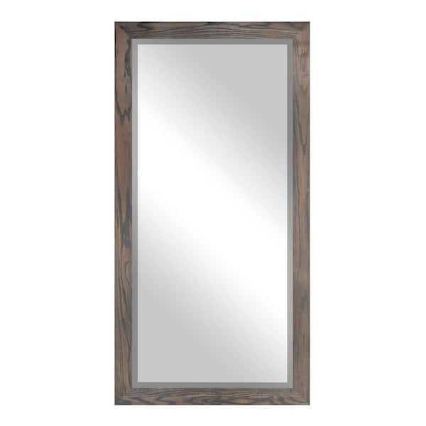 Rayne Mirrors Large (65.5 in. W x 32 in. H) Wooden Carbon Grey Rectangle Wall Mirror