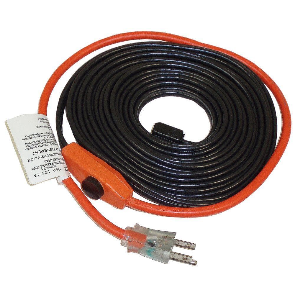 VEVOR Self-Regulating Pipe Heating Cable, 100-Feet 5W/ft Heat Tape for Pipes Freeze Protection, Protects PVC Hose, Metal and Plastic Pipe from