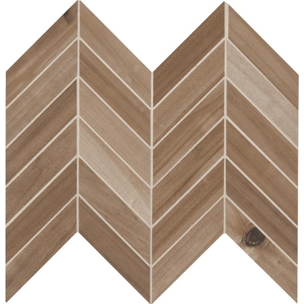 MSI Havenwood Saddle Chevron 12 in. x 15 in. Matte Porcelain Mesh-Mounted Mosaic Floor and Wall Tile (10 sq. ft./Case)