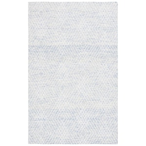 Abstract Blue/Ivory 3 ft. x 5 ft. Chevron Marle Area Rug