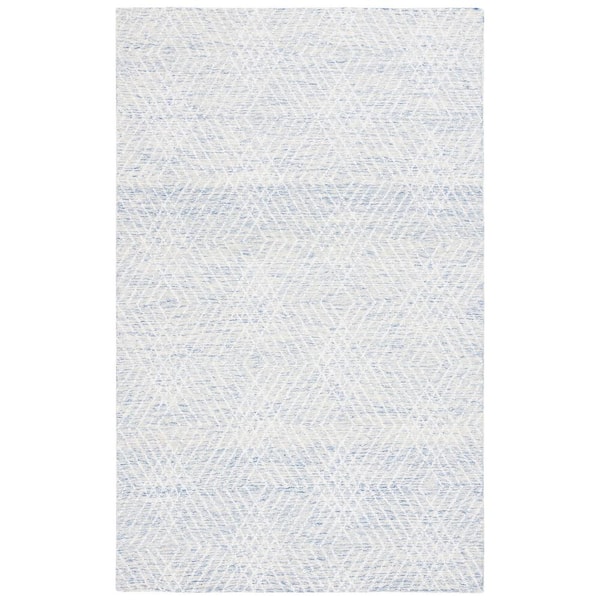 SAFAVIEH Abstract Blue/Ivory 3 ft. x 5 ft. Chevron Marle Area Rug