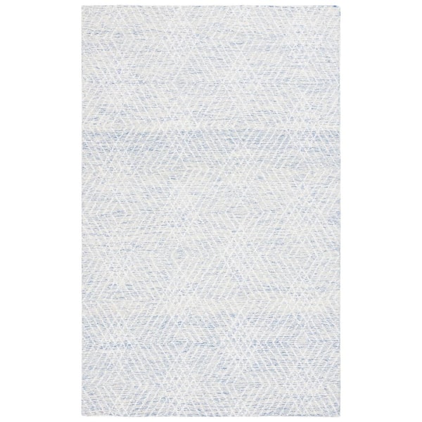 SAFAVIEH Abstract Blue/Ivory 8 ft. x 10 ft. Chevron Marle Area Rug