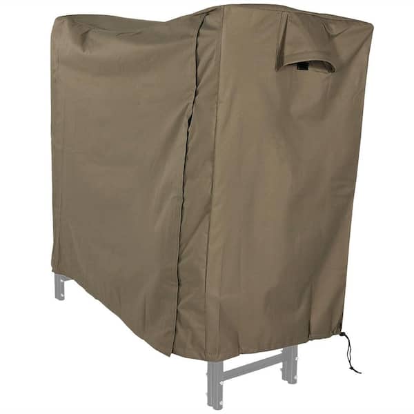 Sunnydaze 4 ft. Firewood Log Rack Cover in Khaki