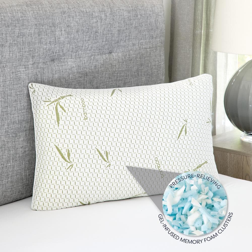 BodiPEDIC Memory Foam Cluster Bed Pillow with Rayon from Bamboo Infused Cover