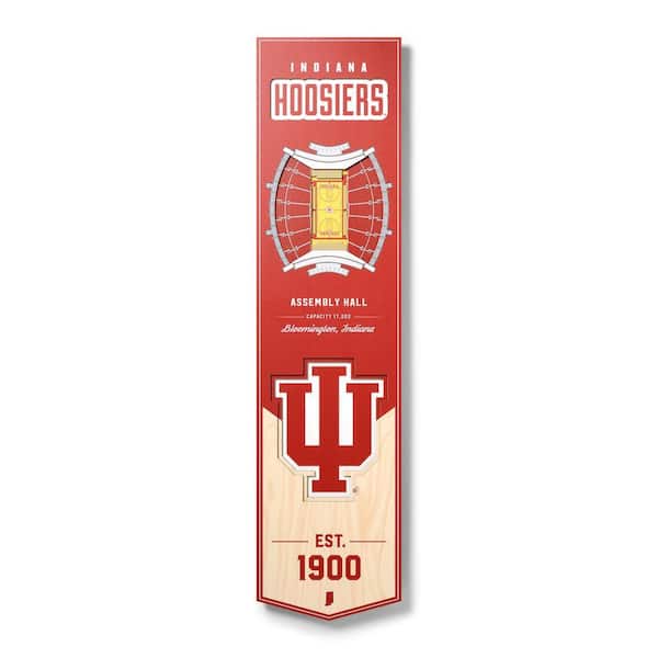 NCAA Indiana Hoosiers Wooden 8 x 32 3D Stadium Banner Decorative Sign -Assembly Hall