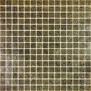 Dune Glossy Peanut Brown 12 in. x 12 in. Glass Mosaic Wall and Floor Tile (20 sq. ft./case) (20-pack)
