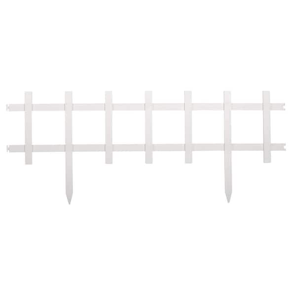 Suncast Cape Cod 33 in. W x 13.25 in. H No Dig Plastic Garden Fence, White (8-Pack)