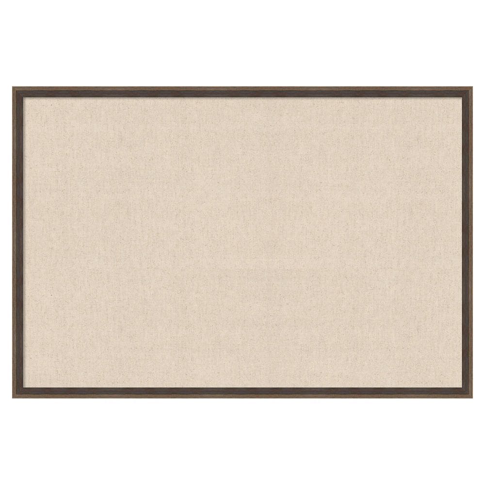Natural Linen by The Creative Bunch Studio 37 in. x 25in. Hardwood Wedge Mocha Wood Framed Fabric Pinboard Memo Board price history on PriceWatchPro