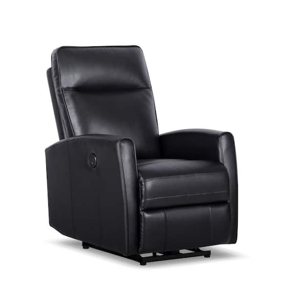 Unbranded Black Top Grain Leather with PU Power Recliner with USB Charger