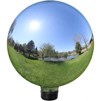 25cm Stainless Steel Sphere Garden Ornament Mirror Silver Finish